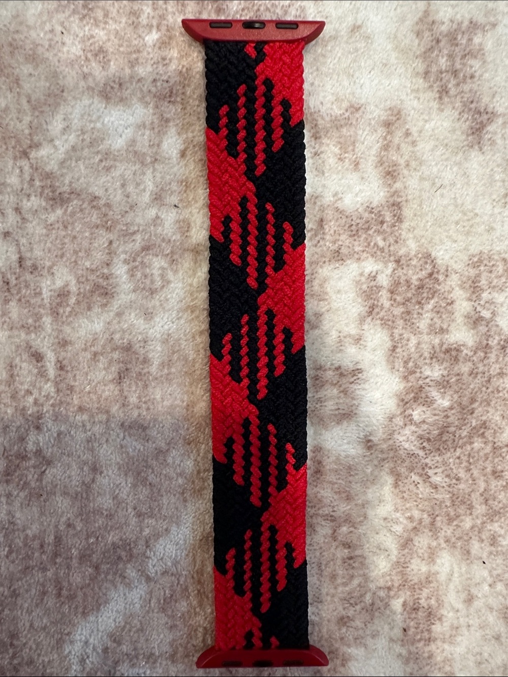 Red & Black Braided Apple Watch Strap - Women's Fashion Band